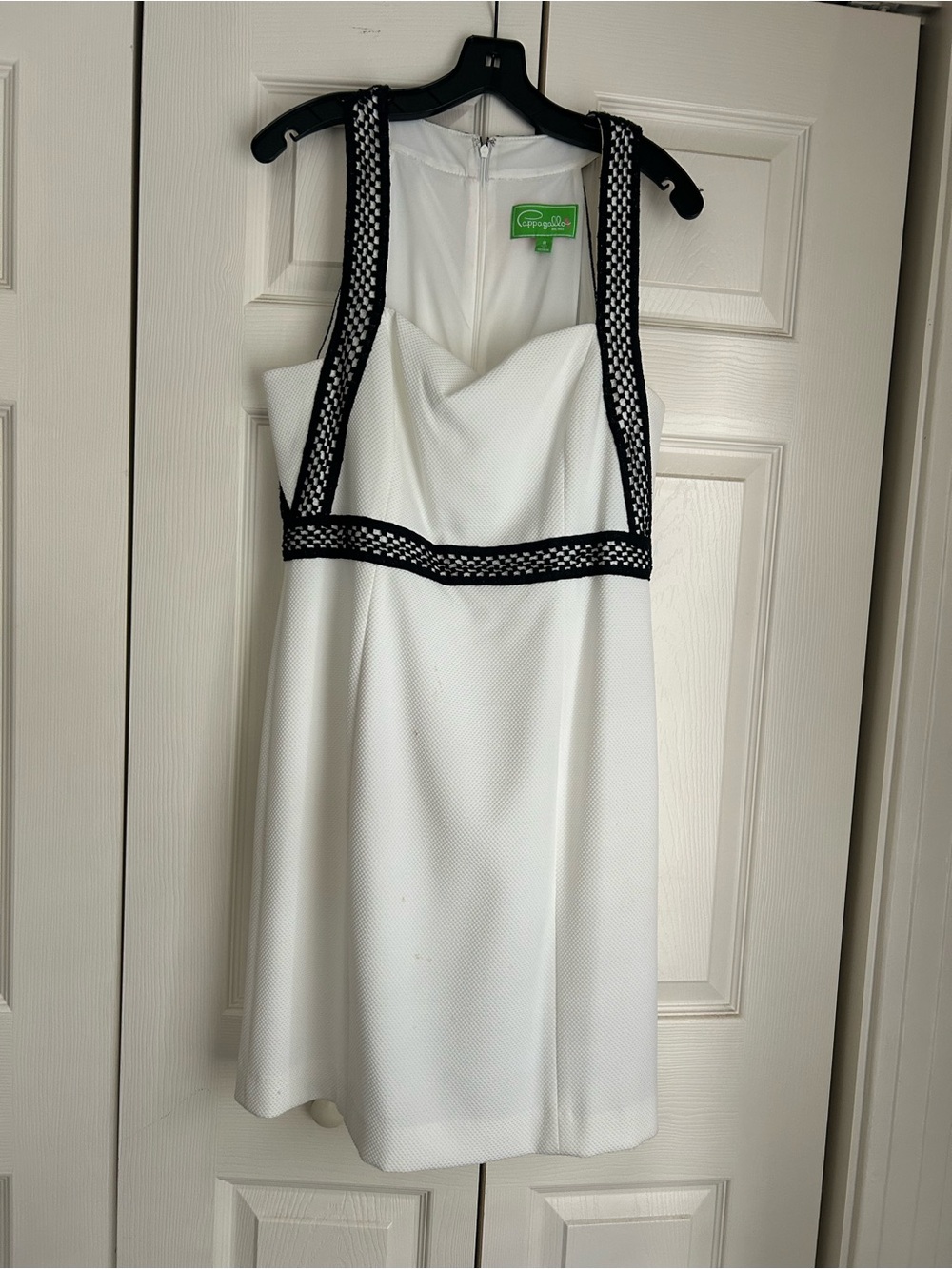 Pappagallo White Mini Dress with Black Trim